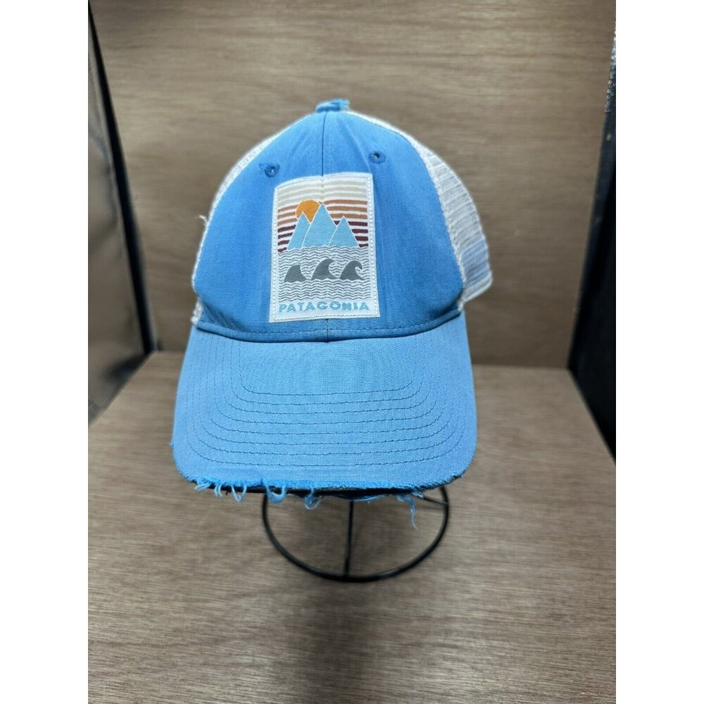 Distressed Patagonia Baseball Dad CAP Hat Blue